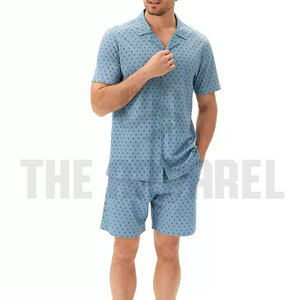 2026 Top Wholesale Custom Made Men's Summer Twin <b>Set</b> Solid Color Casual Breathable Knitted 220g Polyester/Cotton Very Low Price - Product Image 4