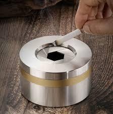 Stainless Steel Round Desktop <b>Ashtray</b> Minimalist Design for Home Use - Product Image 2