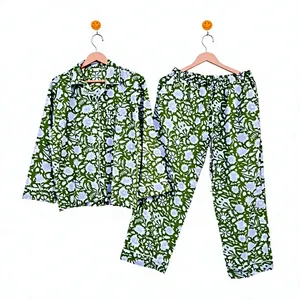 Conjunto de Pijama a Rayas con Estampado de Peras para Mujer, Manga Larga, Cuello Camisero, Tela 100% Algodón Suave, Ropa de Dormir Informal para Verano - Product Image 6