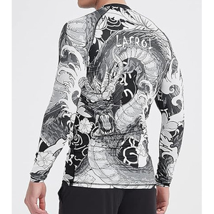 Men <b>Compression</b> <b>Shirt</b> Long Sleeve Rash Guard Graphic Print UV Protection Quick Dry OEM Factory Supply - Product Image 6