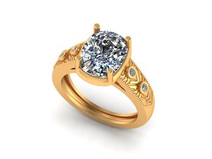 Elegant Ladies Gold Silver <b>Ring</b> With Yellow White Rose Tone Cushion Cut 4.04 CTS Moissanite CVD Colour Stone <b>CZ</b> EGL VVS2 D VS1 - Product Image 1