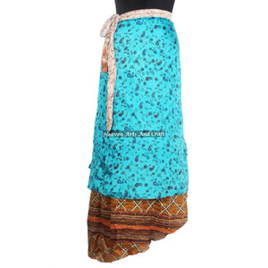 Article Tendance Été – Jupe Longue Enroulable Réversible 2 Couches en Soie Magique, Style Sari Indien Vintage, Grande Taille pour Adultes, Idéale Plage - Product Image 3