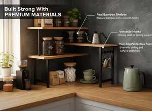 Bamboo Toilet <b>Holder</b> Standing Type Modern Style Durable Bathroom Use with Iron <b>Rod</b> Multifunction for Napkin Tissue <b>Holder</b> - Product Image 4