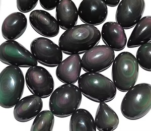 High Quality <b>Rainbow</b> Obsidian Cabochons Handmade Loose Natural Crystal Gemstone Emerald <b>Drop</b> Shape Bulk Wholesale Jewelry Making - Product Image 1