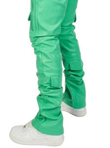 กางเกงสเวตเตอร์ลายทางทรงตรงของผู้ชายกางเกงหนังฮิปฮอปแนวพังค์แบบดั้งเดิมออกแบบได้ตามต้องการ - Product Image 3