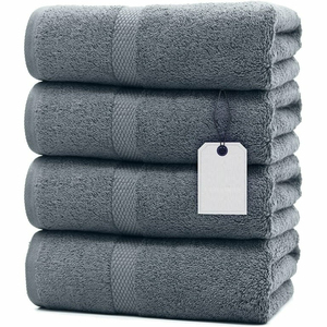 <b>Red</b> And Blue Cotton Bath <b>Towel</b> Set Solid Color Rectangle Woven Home Use Adult Size - Product Image 6