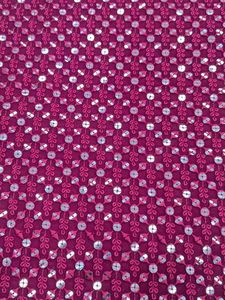 Premium Wave Pattern Embroidered Sequin Mesh <b>Fabric</b> Heavy <b>Weight</b> Metallic Lace Textile for Bridal and Fashion Dresses - Product Image 1