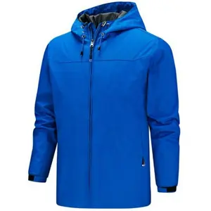 Hersteller Großhandel Freizeit Sport Motorhaube Windstopper individueller blauer Farbmantel Herren Outdoor leichte Windstopperjacke