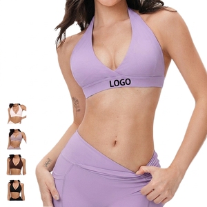 Ropa Deportiva de Yoga para Mujer de Alta Calidad, Transpirable, con Logotipo Frontal, Soporte Ligero, Tirantes Cruzados, Spandex/Nylon, Relleno de Pecho Extraíble - Product Image 3