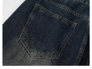 Fashion Men Slim Fit High Waist <b>Lightweight</b> <b>Denim</b> <b>Jacket</b> Streetwear Blue <b>Denim</b> Pants Side Pockets Long Trousers - Product Image 6