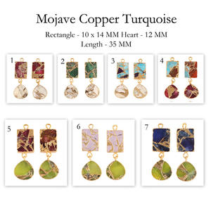 Piezas de fabricación de joyas, componentes de mohave, cobre, turquesa, conector, diy, Conector de pendientes, fabricación de joyería - Product Image 2