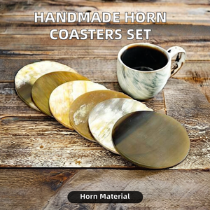 แผ่นรองแก้วทำจากเขาสัตว์ธรรมชาติขนาด 10 ซม. ยี่ห้อ Axiom Home Accents สินค้าขายดี ของตกแต่งครัวทำมือ แผ่นรองโต๊ะสำหรับโต๊ะอาหาร - Product Image 3