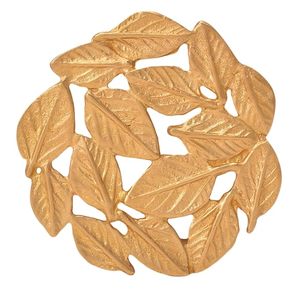 Posavasos de Latón con Diseño de Hojas, Vajilla Elegante para el Hogar y la Cena - Product Image 1