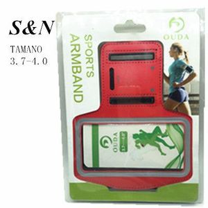 Brazalete deportivo S&N 3.7-4.0 rojo para soporte de teléfono para correr - Product Image 1