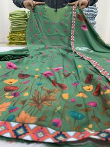 NUEVO Salwar Kameez de Diseño para Mujer, Ropa de Fiesta, Muselina Pesada con Estampado Digital, Secado Rápido, para Todas las Temporadas, Completamente Cosido, con Forro Interior - Product Image 6