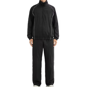 Survêtements coupe-vent réfléchissants pour hommes en polyester/nylon, ensemble de jogging personnalisé, survêtement coupe-vent de haute qualité style streetwear - Product Image 3
