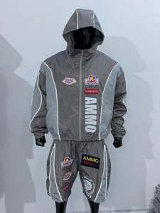 Custom Streetwear Manufacturers Polyester Windbreaker Men's Lightweight Unisex Screen Print Tracksuits Nylon Shorts <b>Jogger</b> <b>Set</b> - Product Image 1
