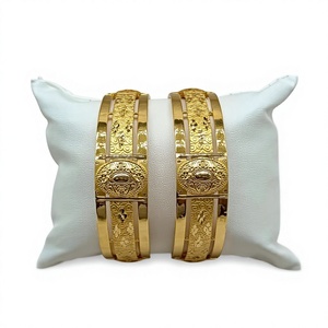 22K Solid <b>Gold</b> <b>Bangle</b> <b>Set</b> for Women Traditional Indian <b>Gold</b> Kada Pair Elegant Handcrafted Yellow <b>Gold</b> Bracelets - Product Image 2
