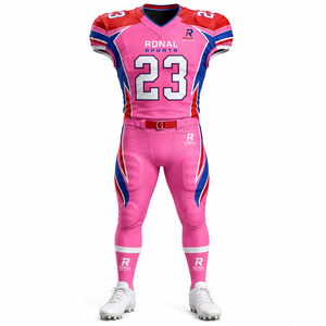 Uniforme de Fútbol Americano Personalizado al por Mayor con Logotipo Personalizado, Talla Grande, Manga Corta, 100% Poliéster, Estilo Único - Product Image 1