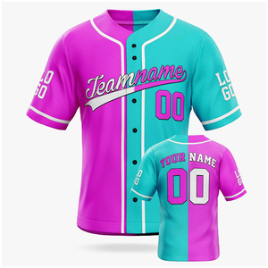 Maillot de baseball à sublimation, dernier design, personnalisable avec nom de joueur, manches courtes, entièrement boutonné, logo personnalisé, maillot de softball, prix bas - Product Image 4