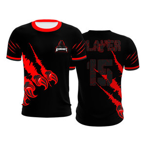เสื้อเจอร์ซีย์อีสปอร์ตสีดำสำหรับผู้ชาย ยี่ห้อ Remnant พิมพ์ลายแบบ Sublimation แห้งเร็ว คอกลม ผลิตจากโพลีเอสเตอร์ 100% เหมาะสำหรับทีม - Product Image 1