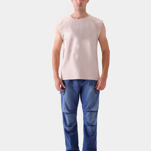 เสื้อกล้ามผู้ชายสีชมพูอ่อน คอกลม ผ้าระบายอากาศได้ดี โพลีเอสเตอร์ 100% พิมพ์ลายดิจิทัล สไตล์สปอร์ต - Product Image 4