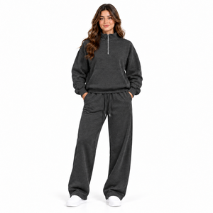Pantalon de survêtement décontracté pour femme, respirant, épais, à capuche, avec cordon de serrage et poches latérales – Collection Hiver – Offre Spéciale - Product Image 1