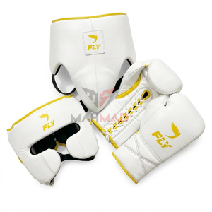 Ensemble de boxe MMA Superlace de conception nouvelle, fabriqué en usine, en cuir durable et respirant, avec protège-tête, protège-guêtres et gants d'entraînement - Product Image 4
