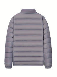 Veste matelassée légère et chaude pour homme, résistante à l'eau, à col montant, entièrement zippée, pour l'extérieur et les occasions décontractées en hiver - Product Image 2
