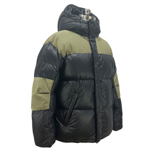 Black Green Patchwork Short Men's <b>Down</b> Jacket Duck <b>Down</b> Jacket Placket Resin Zipper Winter <b>Down</b> Jacket - Product Image 4