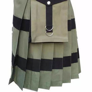 Nouveau Kilt Utilitaire en Coton Vert Olive Style Écossais pour Hommes 2026 - Product Image 5