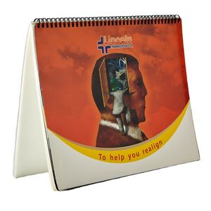 Planificador de escritorio mensual personalizado 2024, diseño en espiral, papel compensado promocional Pharma, calendario de mesa impreso de cartón recubierto de Kraft - Product Image 3