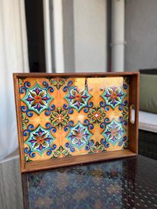Nuevo Plato de Cena Rectangular de Madera Hecho a Mano con Diseño Floral y Pegatinas de Diamantes de Imitación de Mandala Animal para Pintura de Diamantes, Vajilla de 4cm - Product Image 6