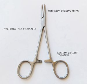 Pinzas arteriales Spencer Wells de acero inoxidable quirúrgico, horizontales, serradas, curvas, autoclavables, de mandíbulas largas, 20 cm / 7.9 pulgadas, al por mayor - Product Image 4