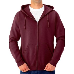 Sweat-shirt à capuche zippé vert uni pour homme, coupe classique, en molleton décontracté, idéal pour l'automne - Product Image 3