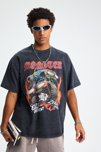 เสื้อยืดทรงบ็อกซี่ลำลองสำหรับผู้ชาย ผ้าฝ้าย 100% น้ำหนักเบา รับสกรีนโลโก้ตามแบบ บริการ OEM ผ้าถักลาย - Product Image 4