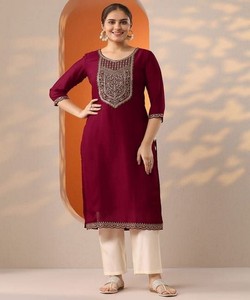 Kurti en rayonne et coton tissé, modèle fantaisie, pour tenue de fête, séchage rapide, prix de gros, vêtement ethnique - Product Image 1