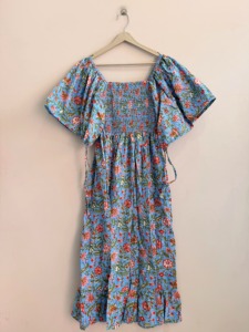 Robe mi-longue en coton indien à imprimé floral bohème pour femmes, faite à la main, décontractée, style A, pour l'été, vente en gros - Product Image 4