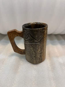 แก้วไม้สำหรับเครื่องดื่มร้อนและเย็น ปลอดภัยสำหรับอาหาร ขายดี แก้วไม้ไวกิ้งแกะสลักด้วยมือ - Product Image 3