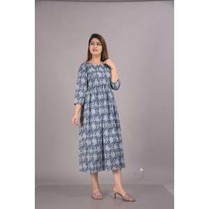 AARTI FASHION ชุดสูทลำลองสำหรับทุกวัน เอวสม็อคระบายอากาศได้ดี สไตล์เรียบง่าย ทรงเอไลน์ ผ้าทอ - Product Image 4