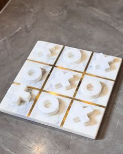 Trending Handmade Marble <b>Table</b> Game Luxury Tic Tac Toe Decor Puzzle Board for Premium Home Office <b>Coffee</b> <b>Table</b> Styling Set - Product Image 6