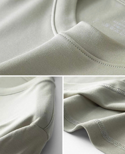 T-shirts pour hommes de haute qualité en gros, blancs, 47% modal, 47% coton, 6% élasthanne, impression personnalisée, t-shirts unis, t-shirts avec logo imprimé - Product Image 4