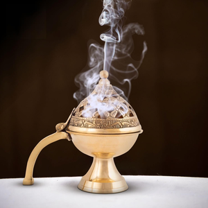 Brûleur à encens Dhuna Loban en laiton pur, fait main, pour Pooja, Havan, Dhoop et rituels de temple - Product Image 2