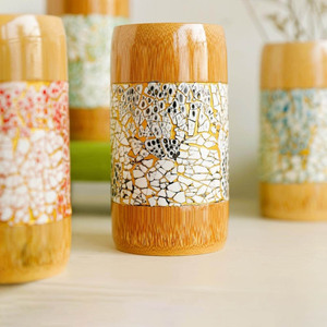 Eco friendly kitchenware custom design <b>cup</b> mug handcrafted bamboo egg shell inlay tea <b>espresso</b> <b>cups</b> - Product Image 5