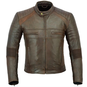 Chaqueta de Motocicleta de Cuero Elegante, Prenda Exterior Protectora y Duradera, Cómoda para Conducir, Moda Diaria, Anti-UV, Transpirable - Product Image 1
