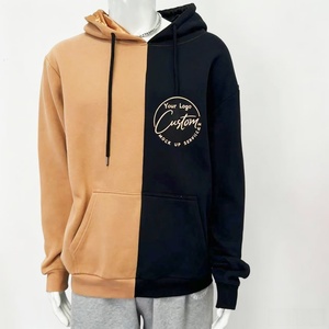 เสื้อฮู้ดบล็อกสีสำหรับผู้ชาย ทรงโอเวอร์ไซส์ สวมใส่สบาย มีกระเป๋า ผ้าฟลีซ แขนยาว เหมาะสำหรับฤดูใบไม้ร่วง พิมพ์ลายแบบ Heat-Transfer รุ่น 2027 - Product Image 1
