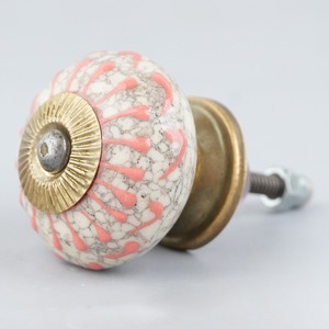 Bouton de meuble en céramique orange, motif floral, pour armoire, commode, tiroirs, poignée de porte de cuisine, décoration intérieure - Product Image 4