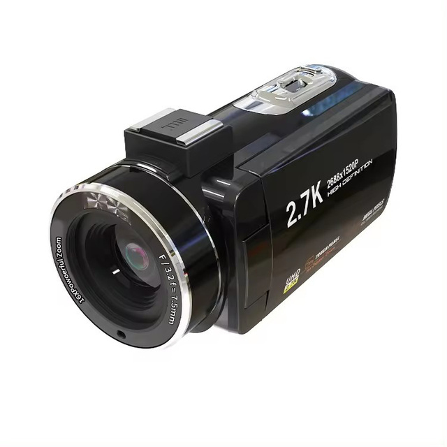HDV Digital Camcorder 2.7K Resolution Rotatable Touch Screen SD Card 16X Optical Zoom Image Stabilization DV Camera