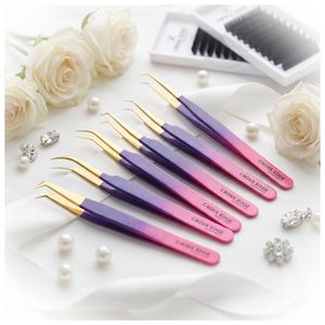 Precision Grip Isolation 90 Degree Boot Fiber Tip Eyelash Tweezer Stainless Steel Lash Isolation Tool Eyelash Extension Tweezer - Product Image 1