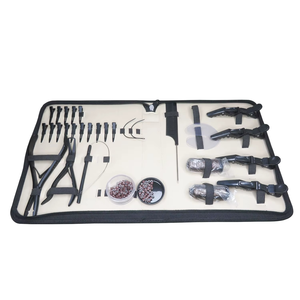 Outils professionnels de pose d'extensions capillaires en acier inoxydable de haute qualité, durables, vente en gros, service OEM, kit de pinces avec logo personnalisé MB-ZS-1143 - Product Image 1